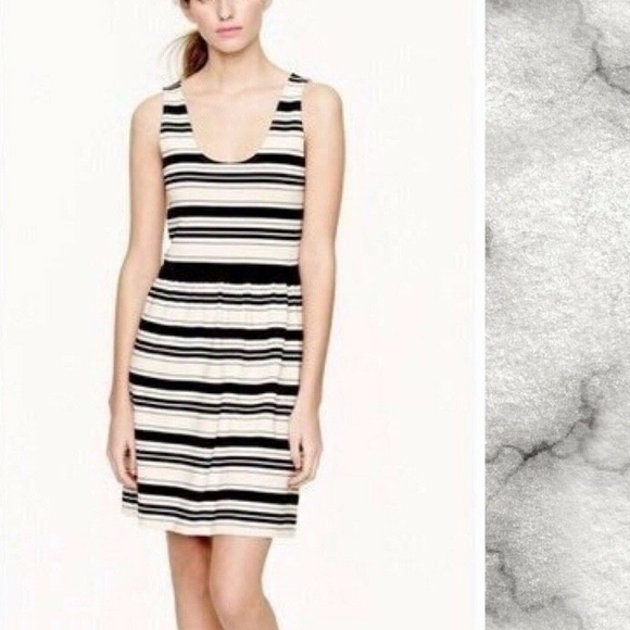 J.CREW BLACK & IVORY STRIPED DRESS~BACK BUTTONS~M - Picture 4 of 7